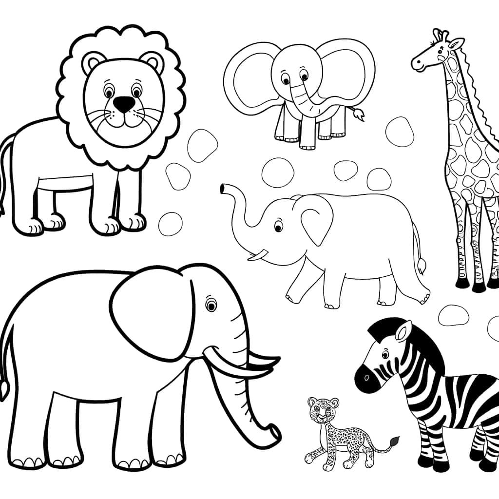 Coloriage Animaux sauvages à imprimer et colorier