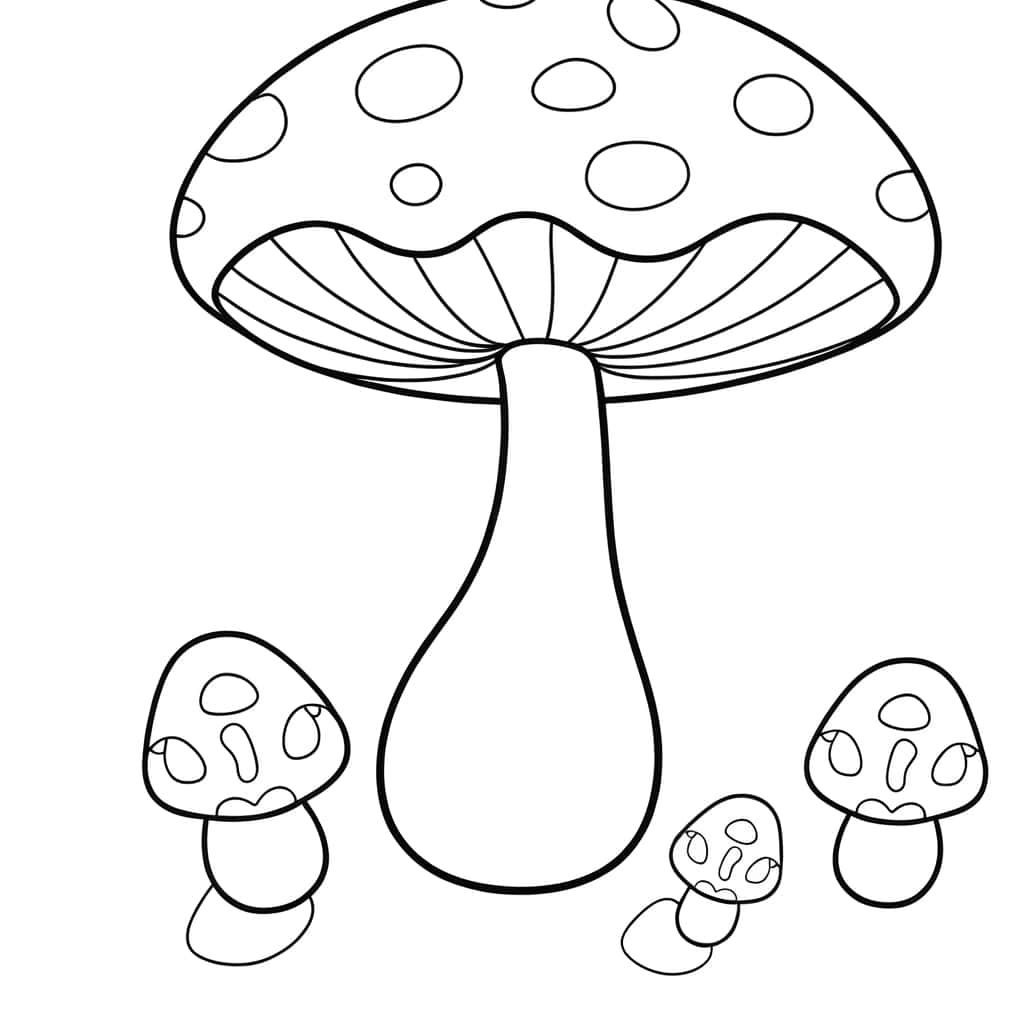 Coloriage Champignons fantaisistes à imprimer et colorier