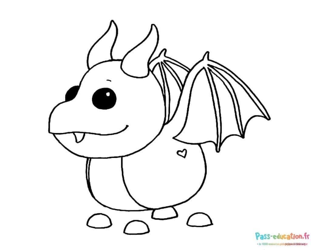 Coloriage Dragon mignon à imprimer et colorier