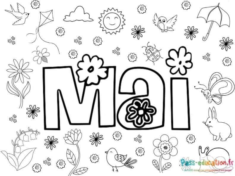 Coloriage Mai Printanier à imprimer et colorier