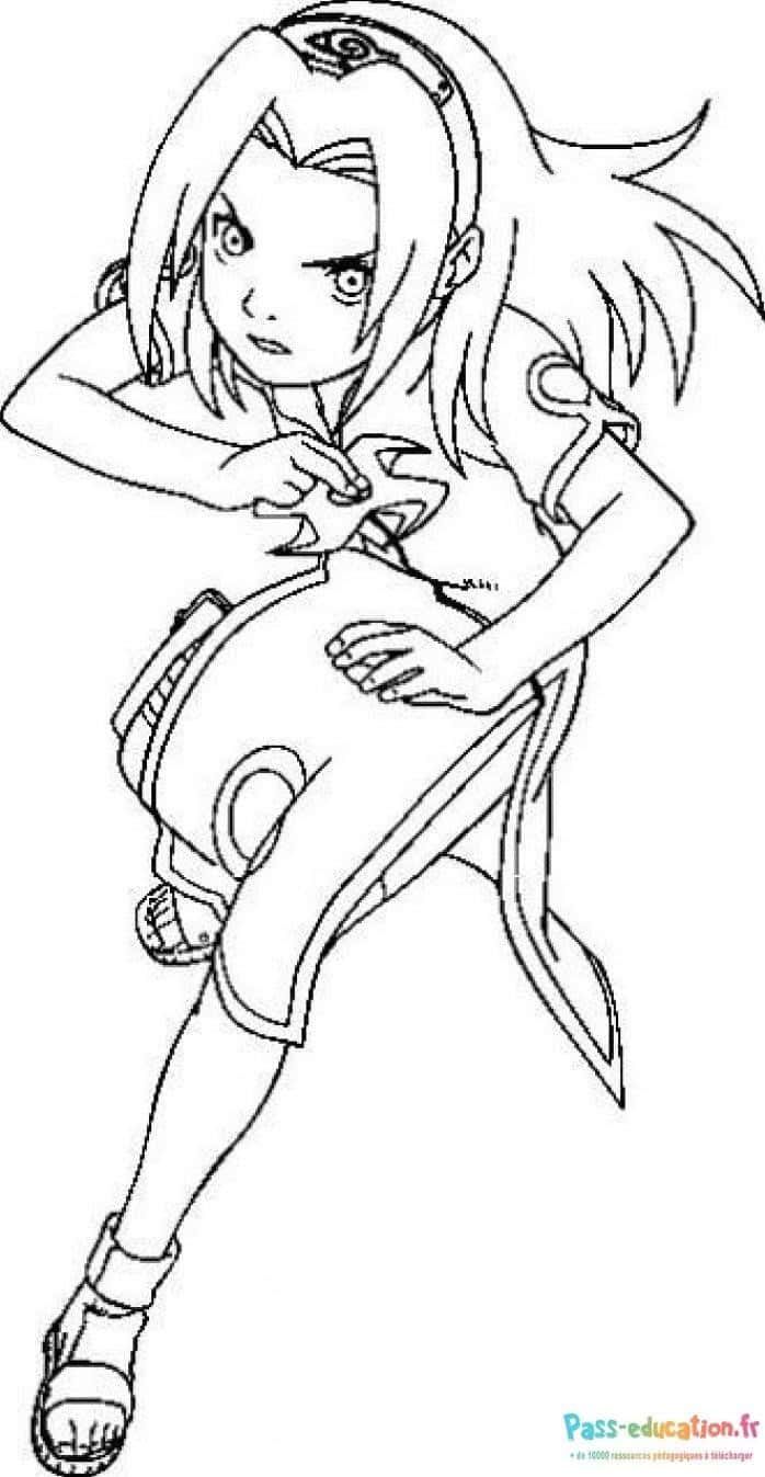 Coloriage Jeune fille manga à imprimer et colorier