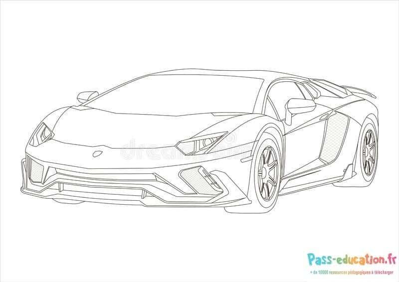 Coloriage Dessin Lamborghini à imprimer et colorier