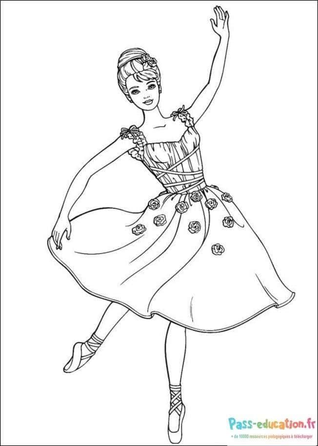 Coloriage Danseuse élégante à imprimer et colorier