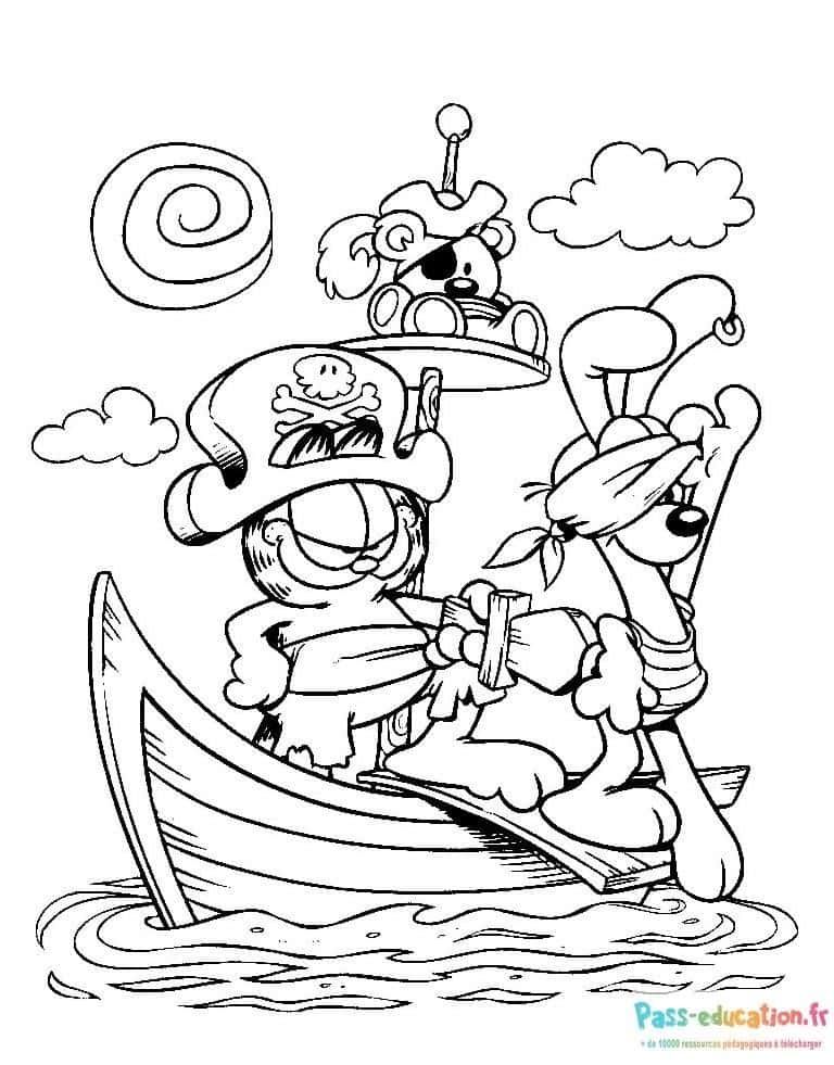 Coloriage Pirates en action à imprimer et colorier