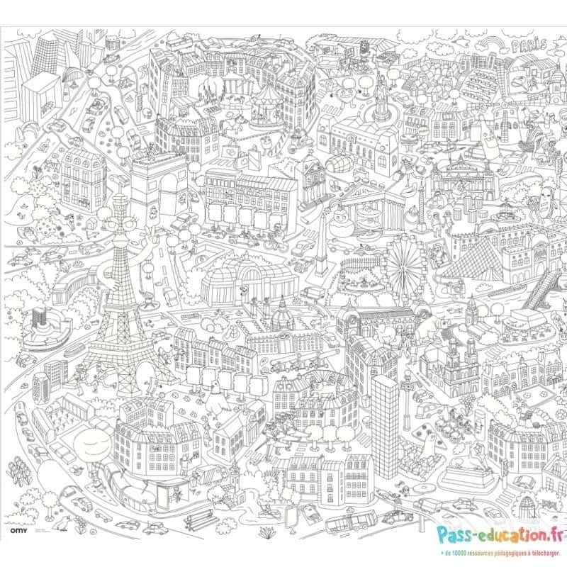 Coloriage Paris imaginaire à imprimer et colorier