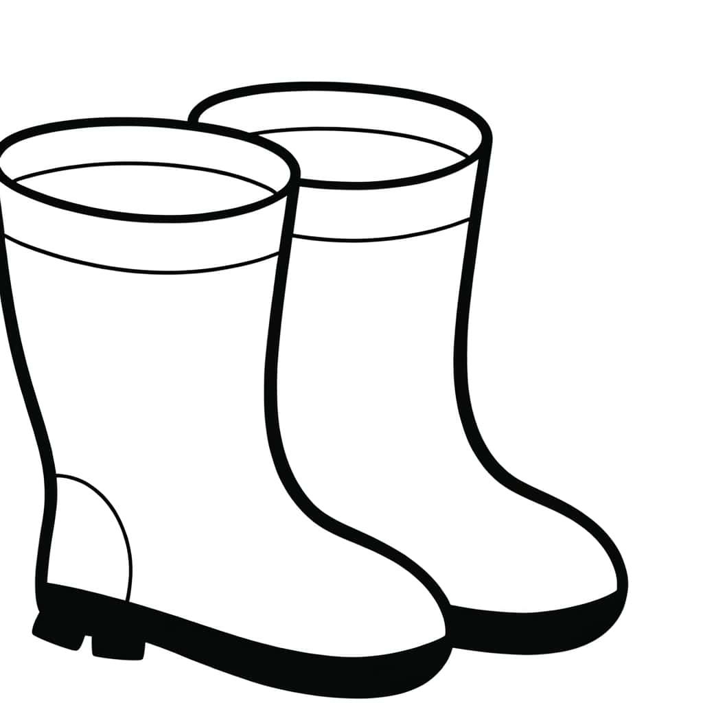 Coloriage Botte de pluie à imprimer et colorier