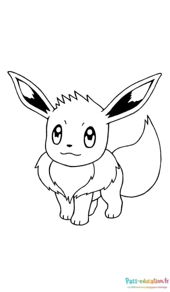 Coloriage Eevee Pokemon à imprimer et colorier