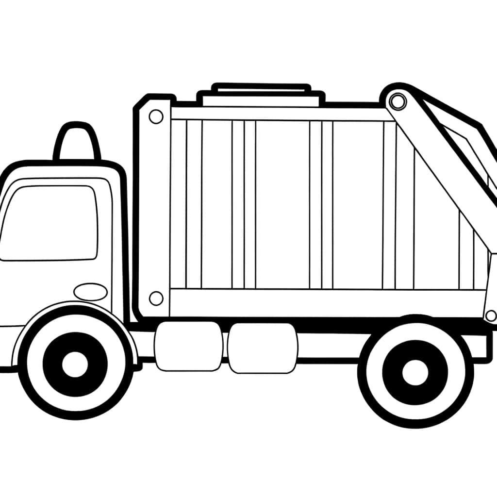 Coloriage Camion Poubelle à imprimer et colorier