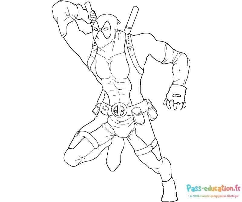Coloriage Pose héroïque à imprimer et colorier