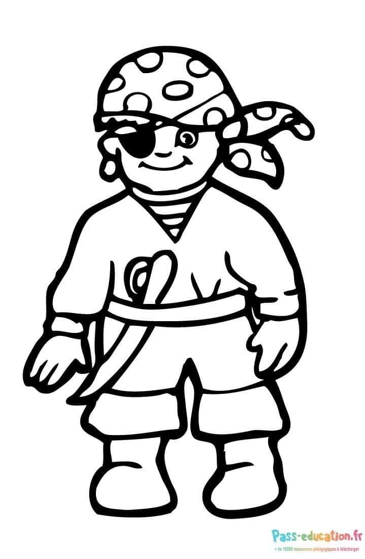 Coloriage Pirate en tenue à imprimer et colorier