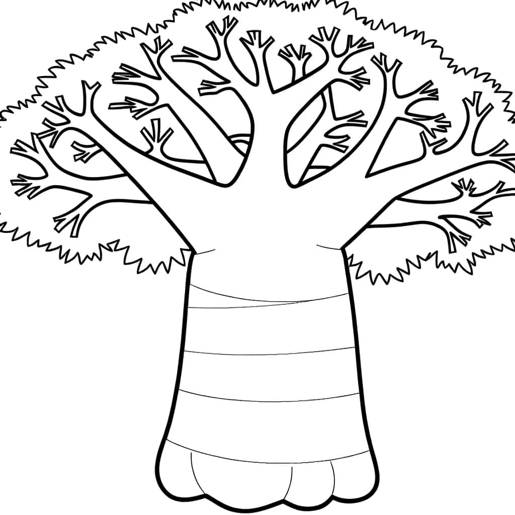 Coloriage Baobab africain à imprimer et colorier