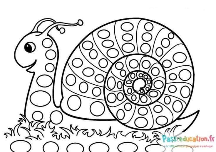 Coloriage Escargot joyeux à imprimer et colorier