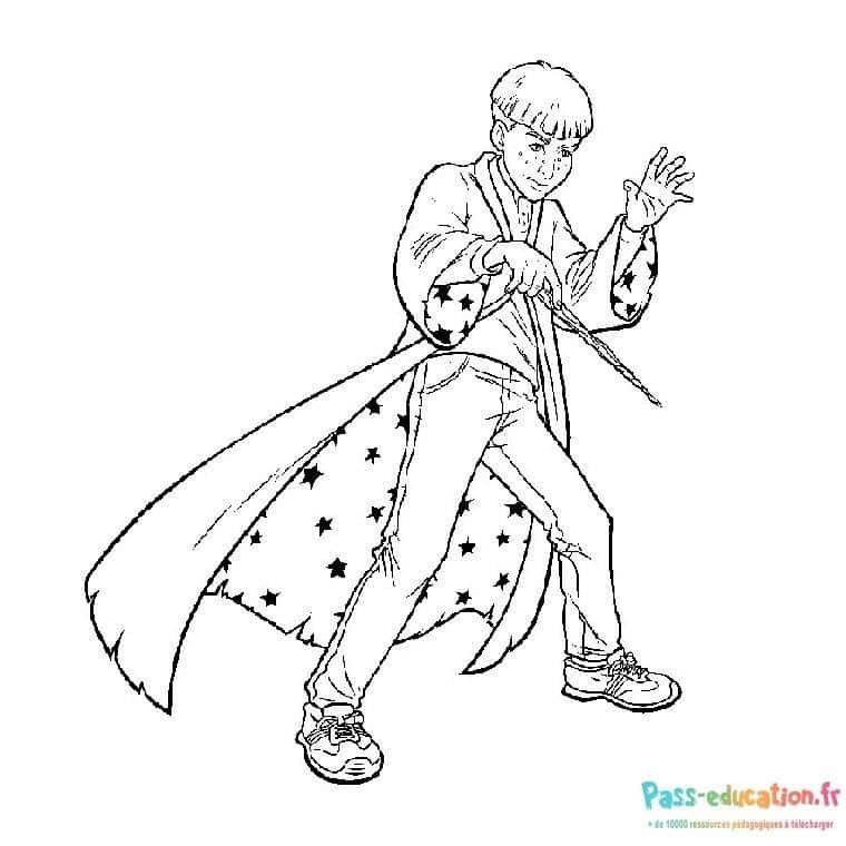 Coloriage Magicien étoilé à imprimer et colorier