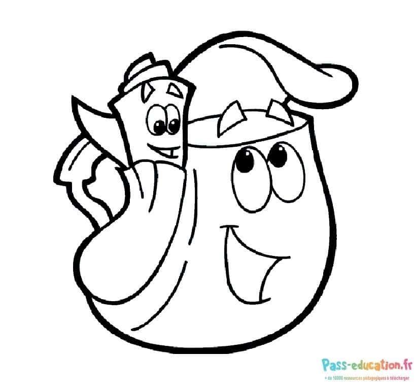 Coloriage Dora et Babouche à imprimer et colorier