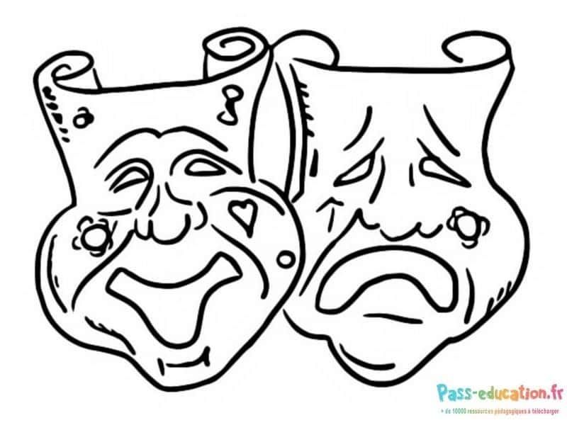 Coloriage Masques de théâtre à imprimer et colorier