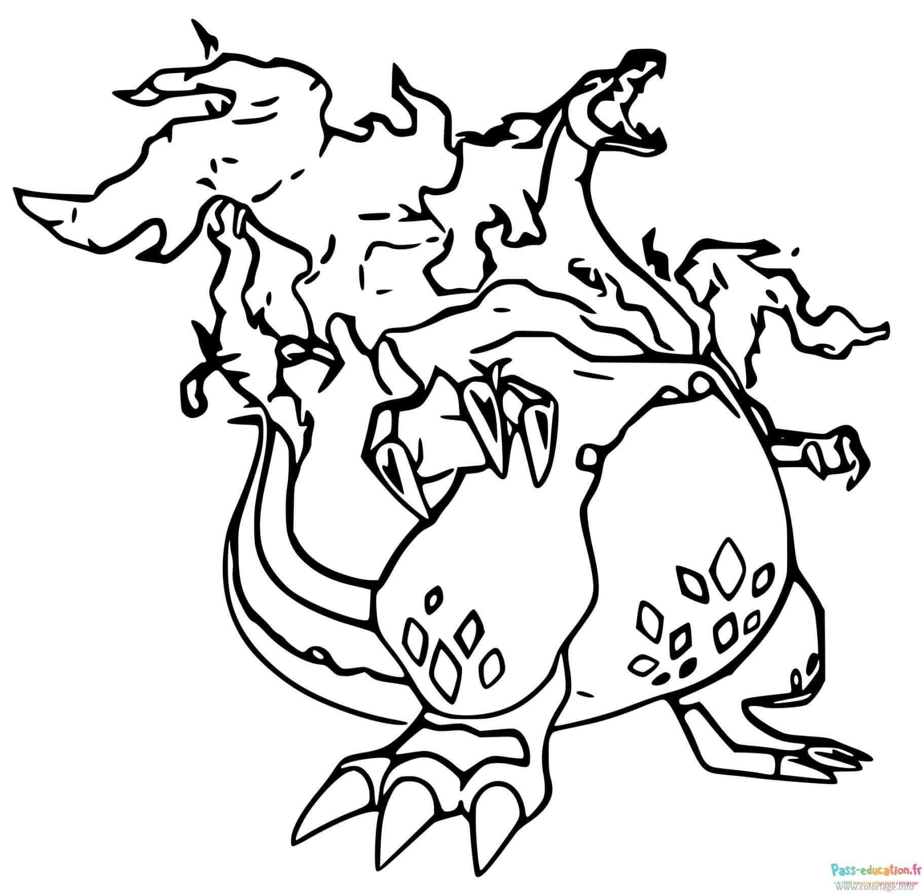 Coloriage Dragon feu à imprimer et colorier