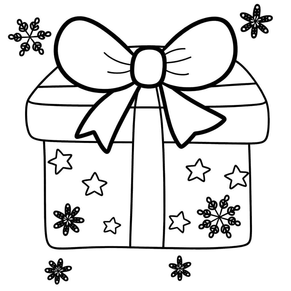 Coloriage Cadeau Noël à imprimer et colorier