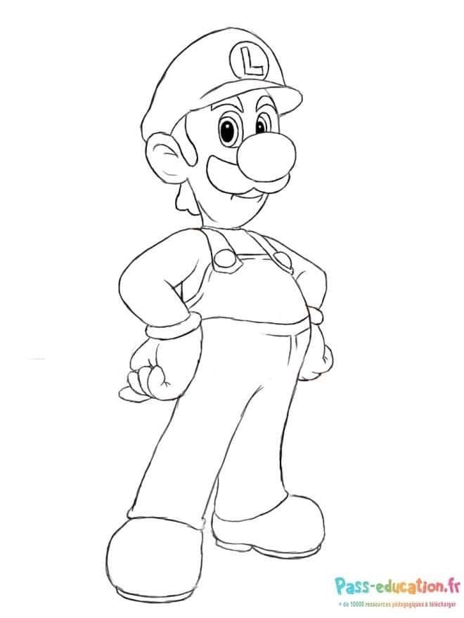 Coloriage Luigi debout à imprimer et colorier