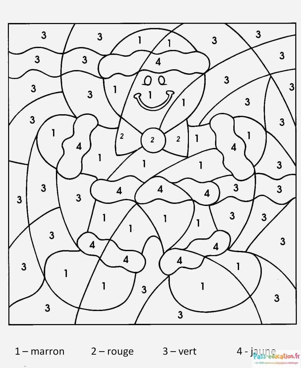 Coloriage Paysage champêtre chiffré à imprimer et colorier