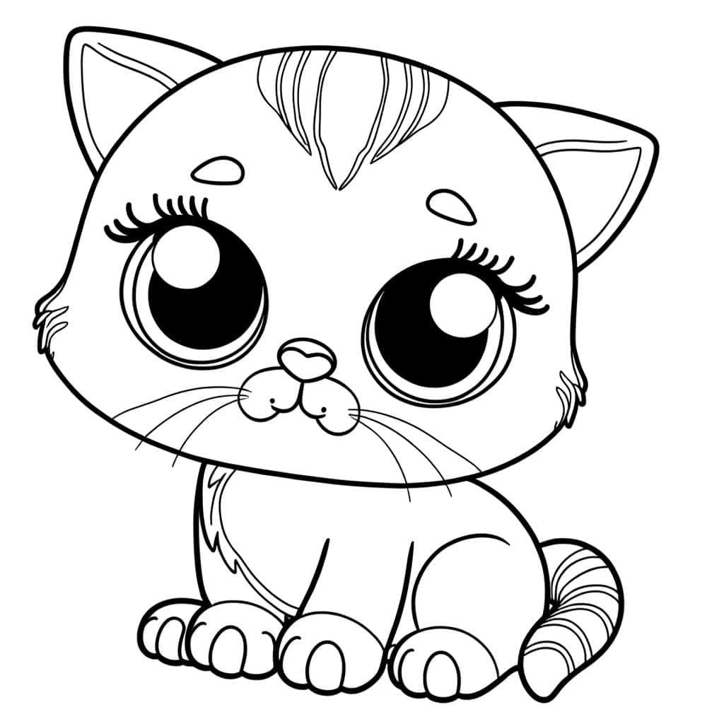 Coloriage Bébé chat à imprimer et colorier