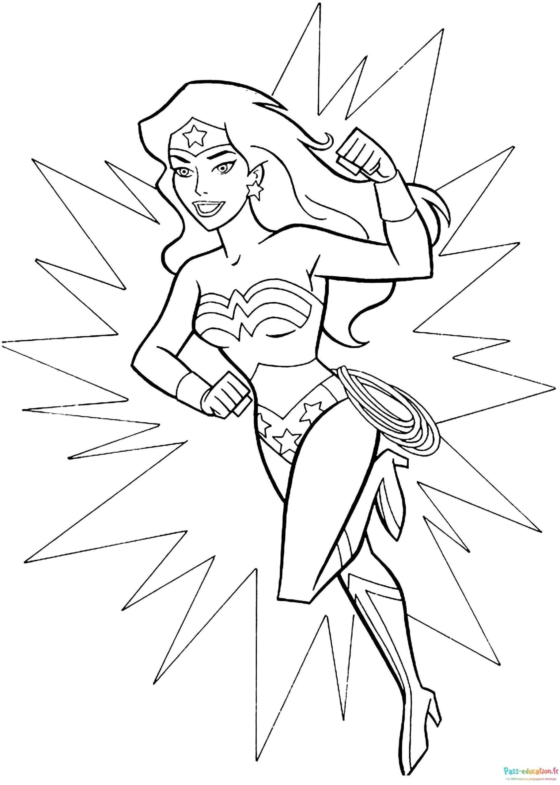 Coloriage Super-héros féminin à imprimer et colorier