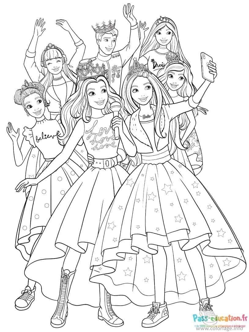 Coloriage Fête de Barbie à imprimer et colorier