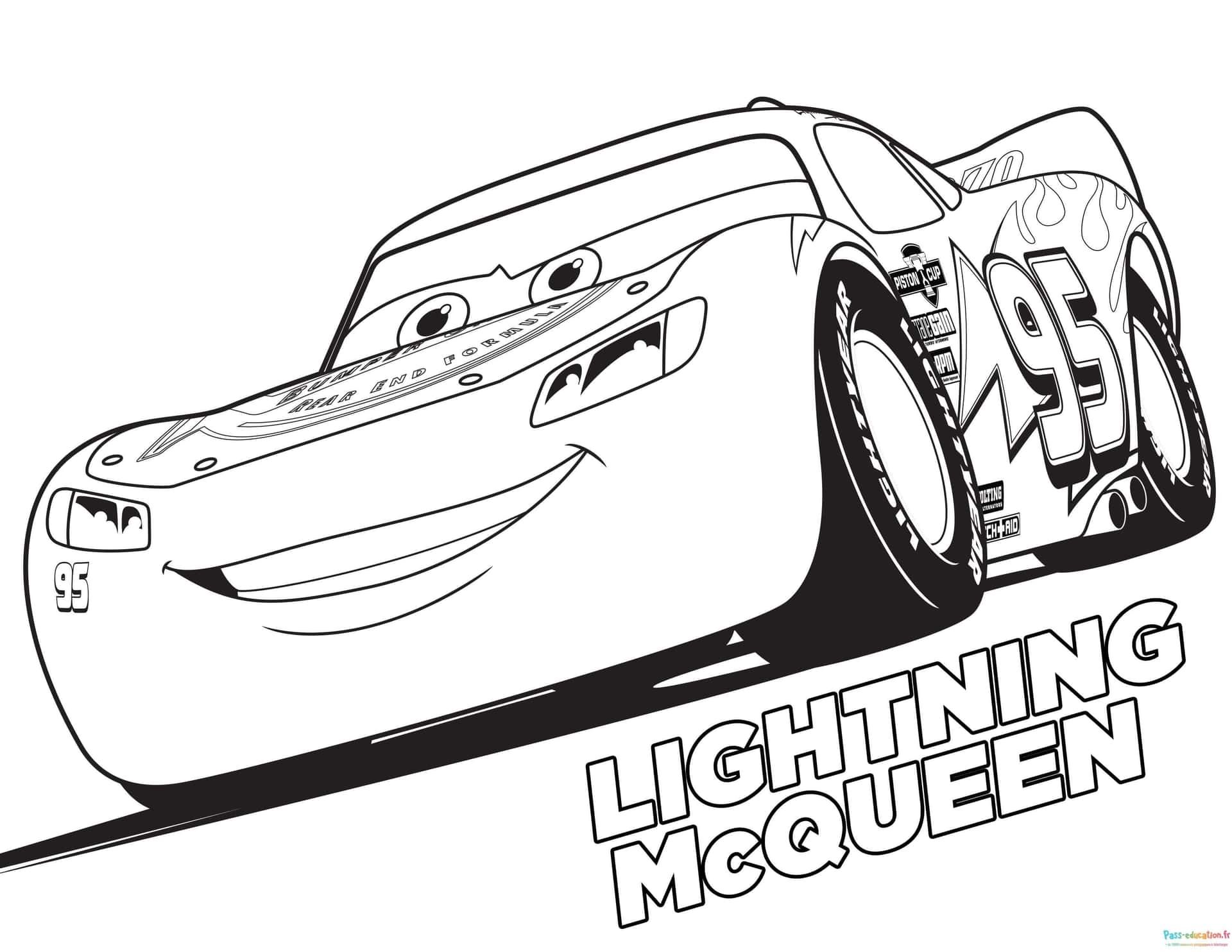 Coloriage Flash McQueen à imprimer et colorier