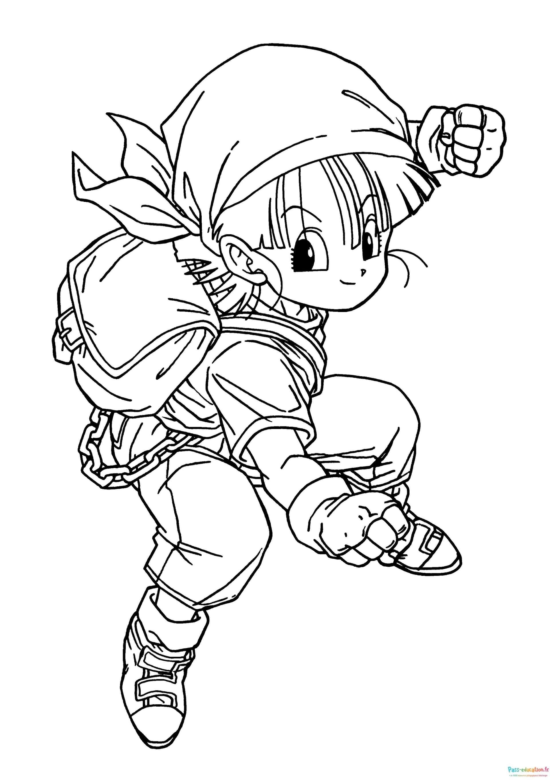 Coloriage Goku petit aventurier à imprimer et colorier