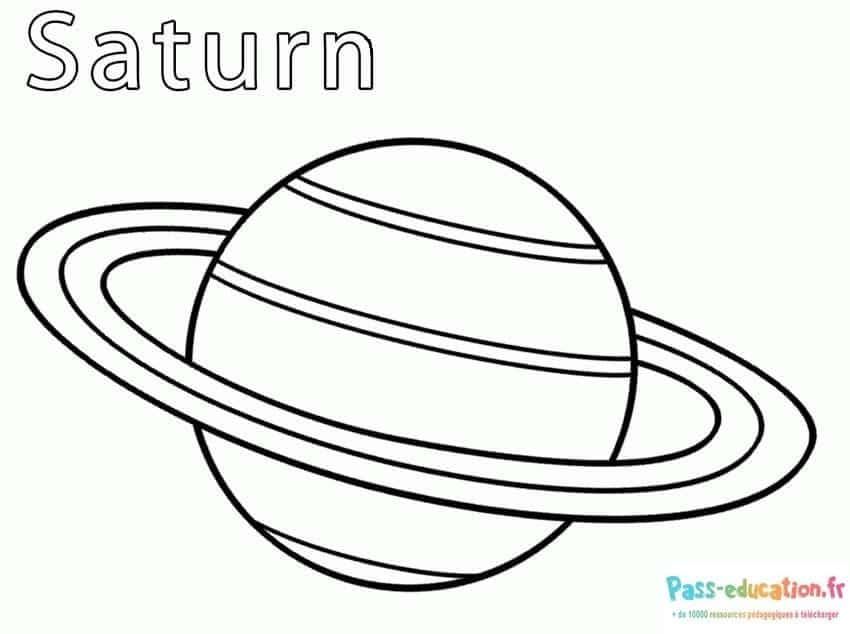 Coloriage Planète Saturne à imprimer et colorier