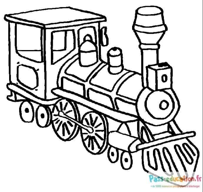 Coloriage Locomotive à vapeur à imprimer et colorier
