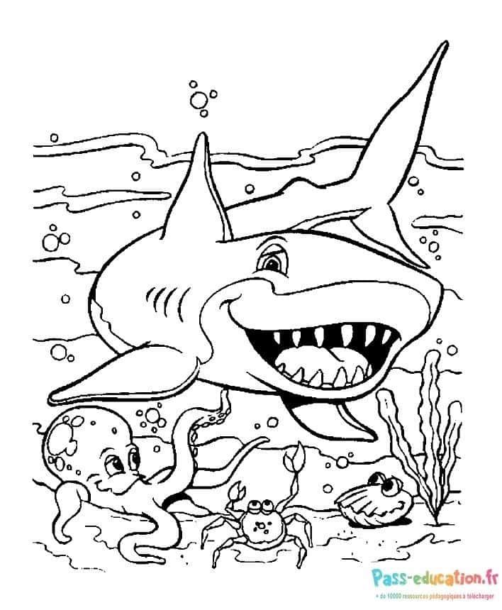 Coloriage Sourire sous-marin à imprimer et colorier