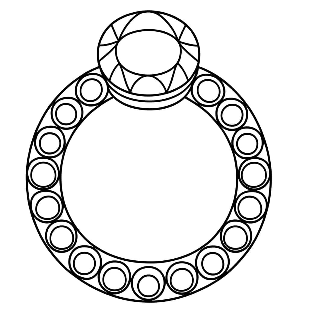 Coloriage Bague avec diamants à imprimer et colorier