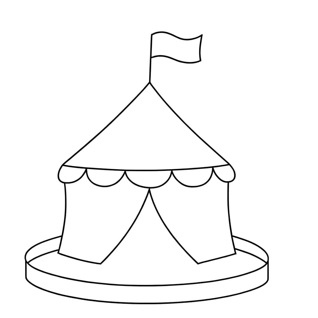 Coloriage Chapiteau Cirque à imprimer et colorier