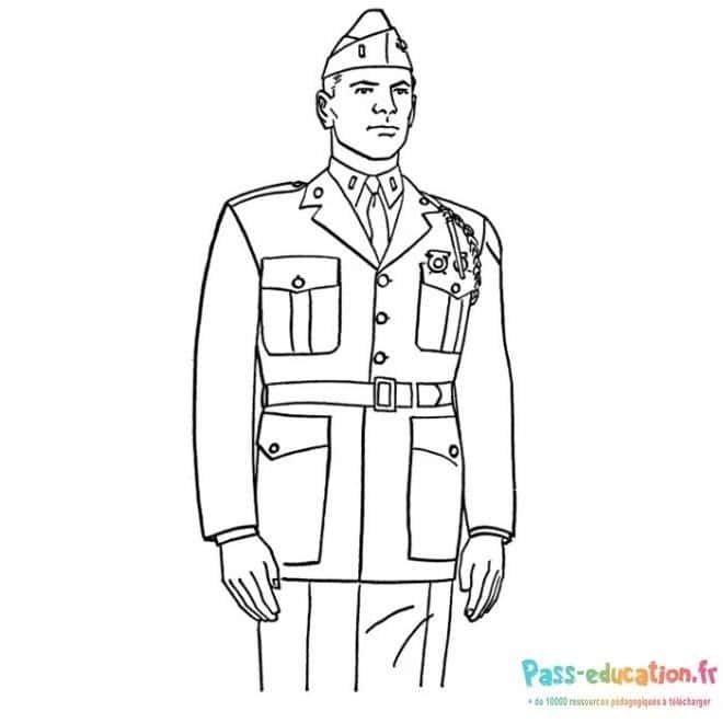 Coloriage Uniforme militaire à imprimer et colorier