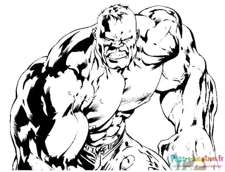 Coloriage Hulk en action à imprimer et colorier