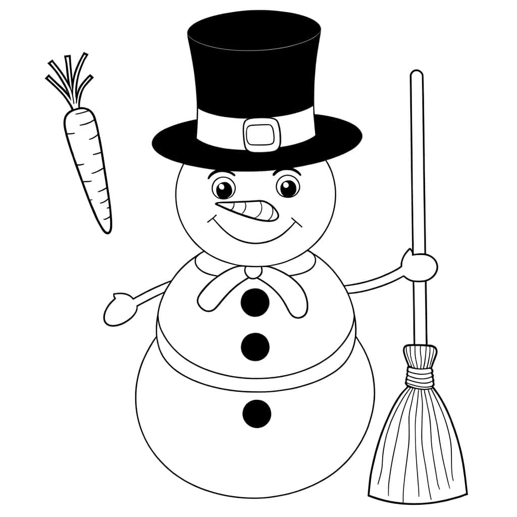 Coloriage Bonhomme de neige à imprimer et colorier
