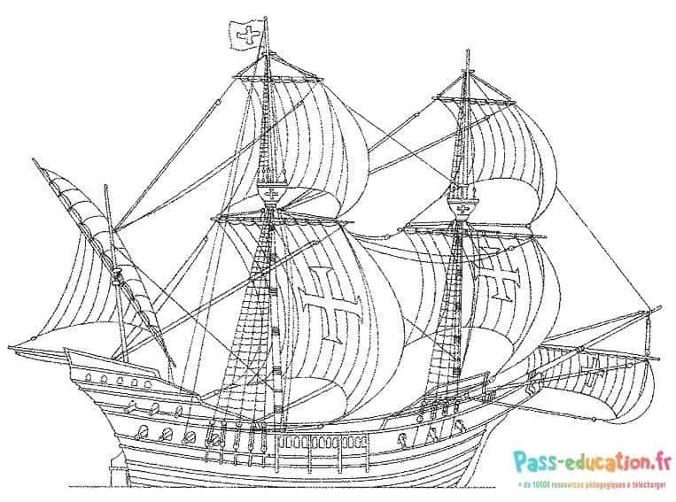 Coloriage Bateau pirate à imprimer et colorier