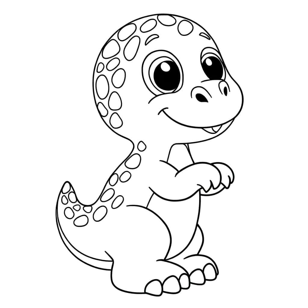 Coloriage Bébé dinosaure à imprimer et colorier