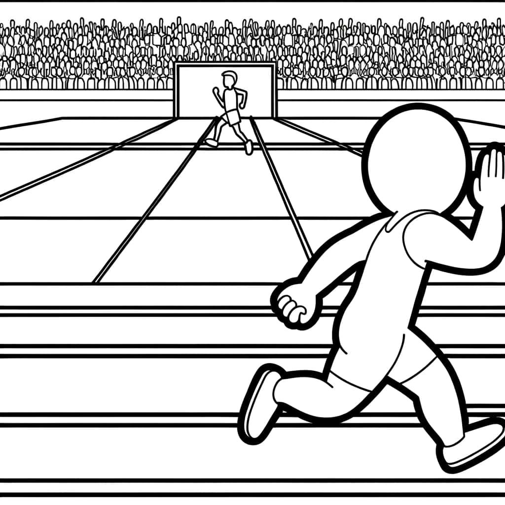 Coloriage Course athlétisme à imprimer et colorier