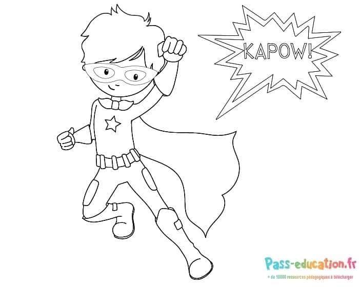 Coloriage Petit super-héros à imprimer et colorier
