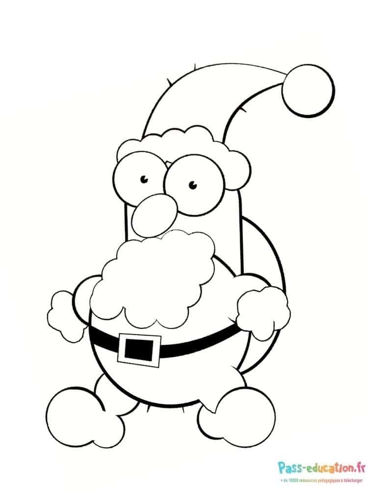 Coloriage Père Noël rigolo à imprimer et colorier