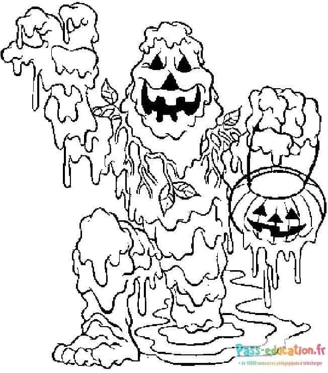Coloriage Monstre gluant Halloween à imprimer et colorier