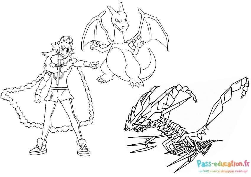 Coloriage Dresseur et Pokémon à imprimer et colorier