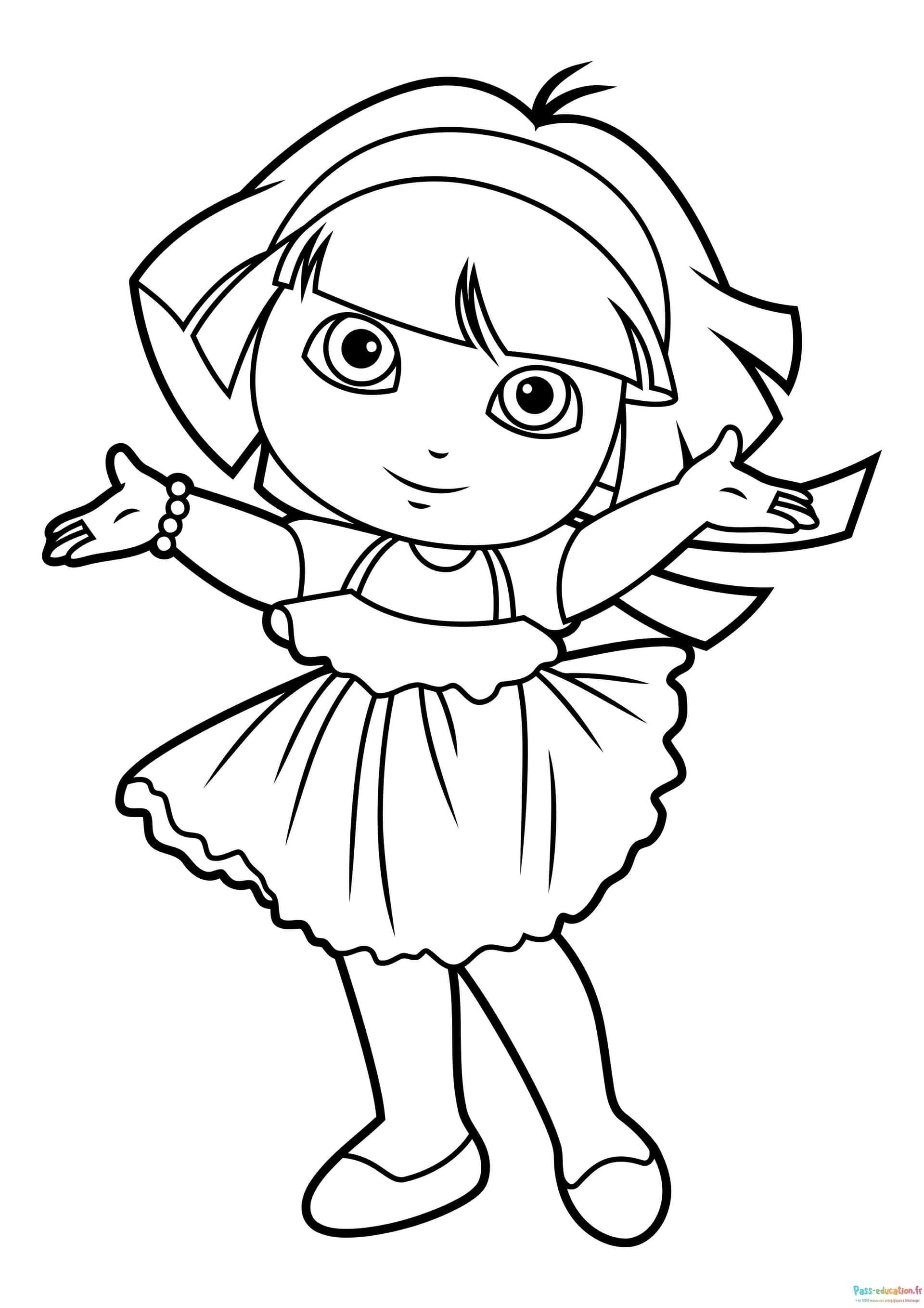 Coloriage Dora Exploratrice à imprimer et colorier