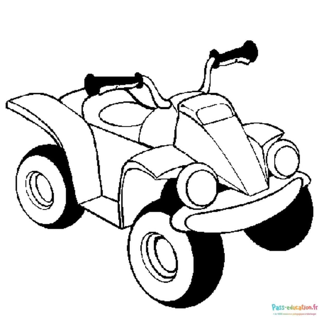 Coloriage Quad aventurier à imprimer et colorier