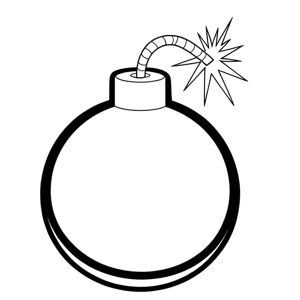 Coloriage Bombe à mèche à imprimer et colorier