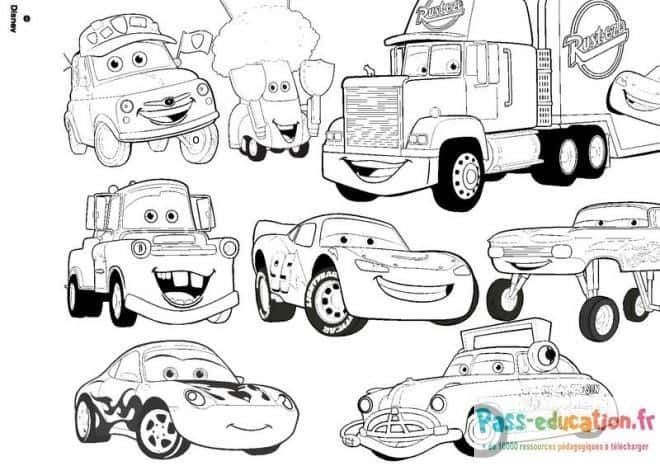 Coloriage Véhicules animés à imprimer et colorier