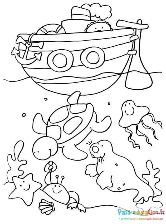 Coloriage Aventure sous-marine à imprimer et colorier