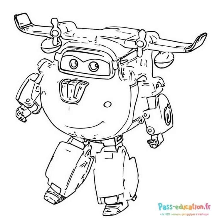 Coloriage Super Wings Jett à imprimer et colorier