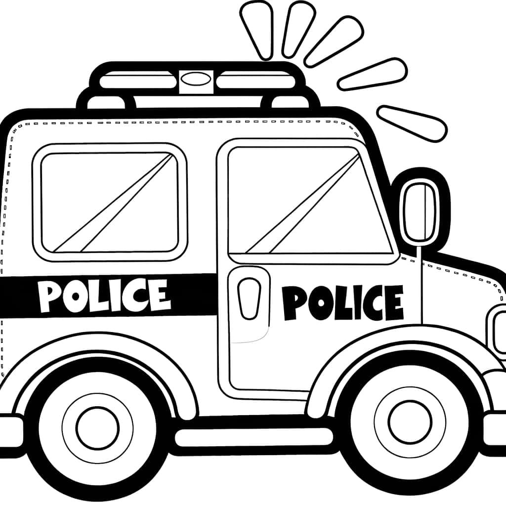 Coloriage Camion de police à imprimer et colorier